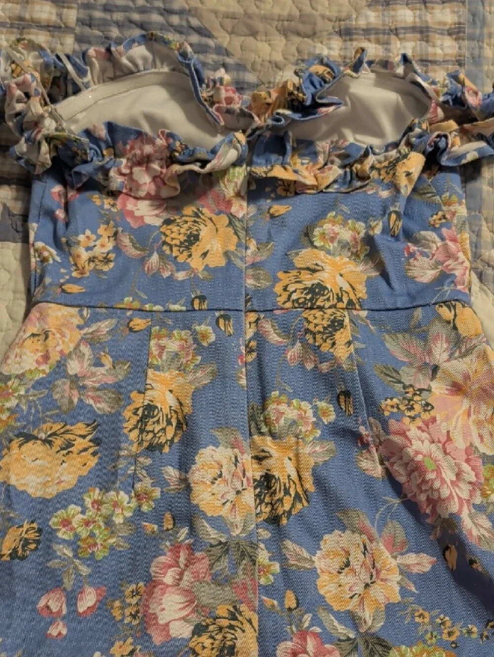 Mable Blue Floral Ruffle Mini Dress - Picture 6 of 8